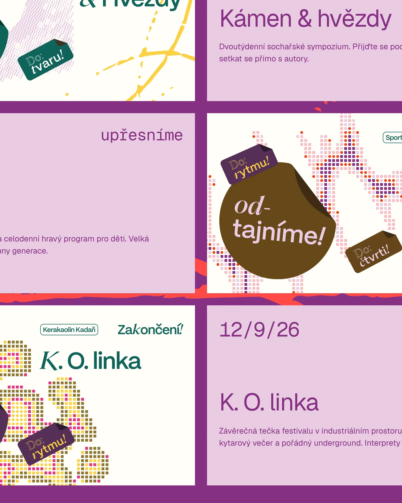 Program festivalu — Kámen & hvězdy, K.O. linka, B-Party