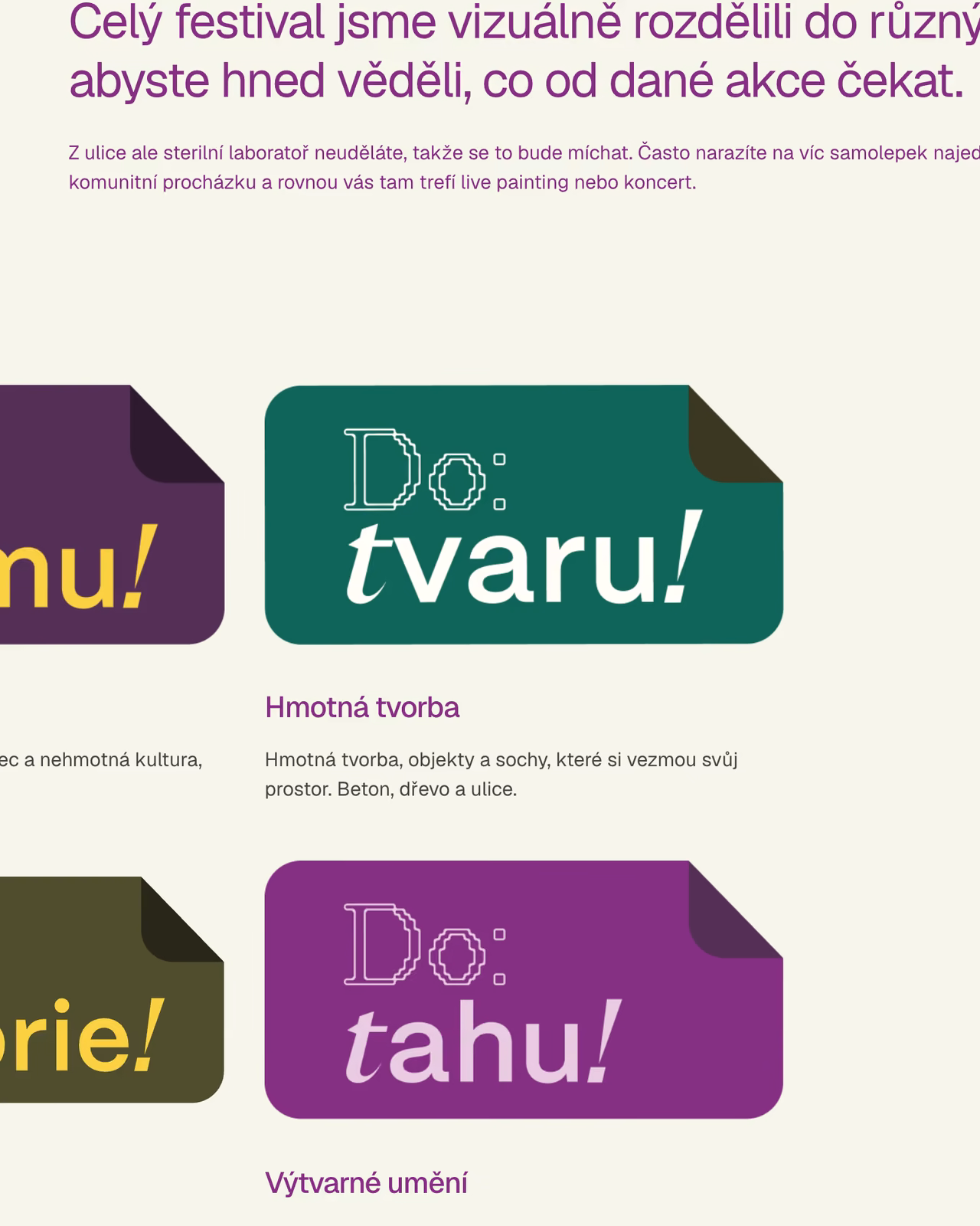 Do:rytmu! Do:tvaru! Do:tahu! — kategorie festivalu