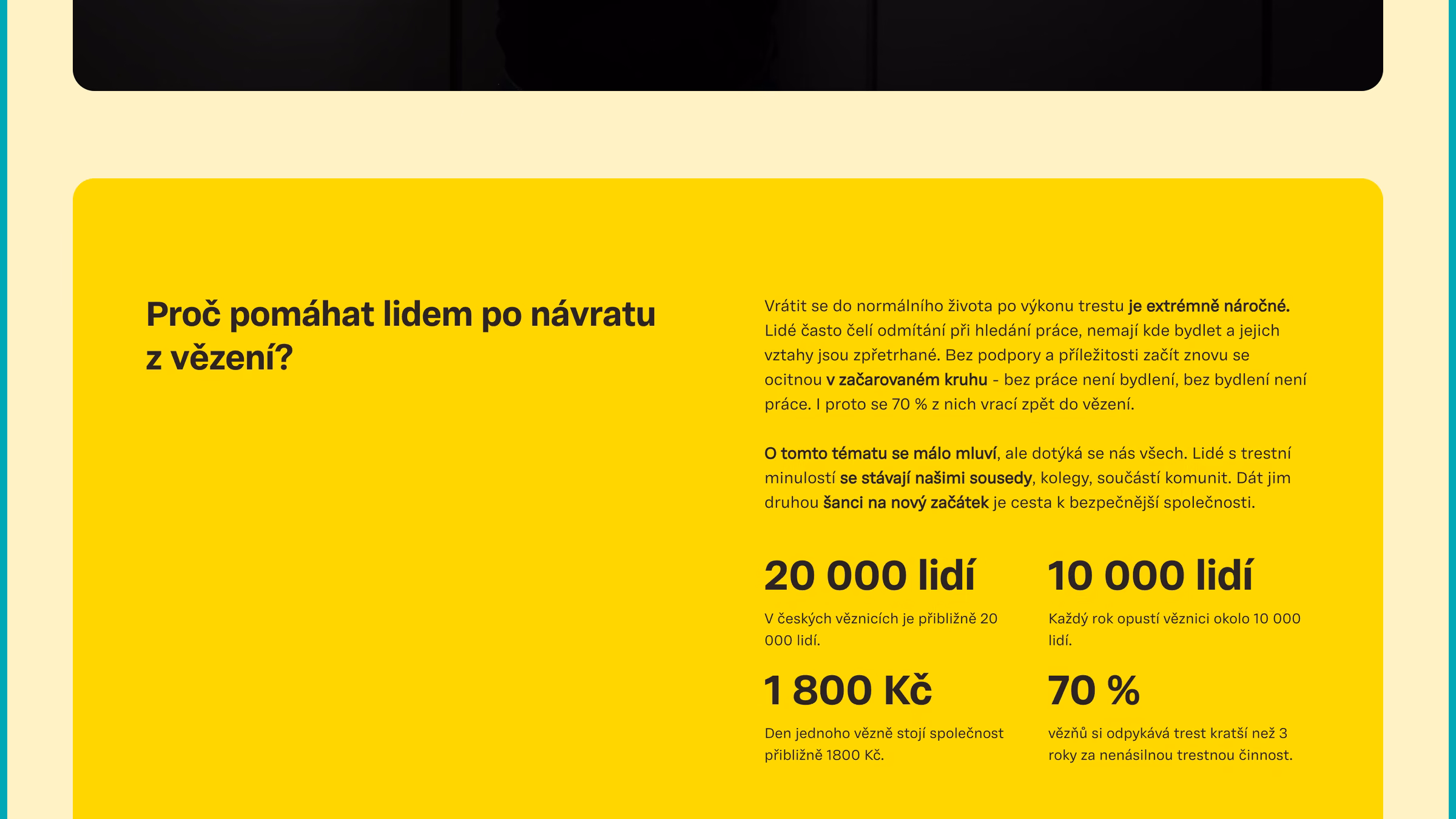 Proč pomáhat lidem po návratu z vězení — identita: Vaněk.Studio